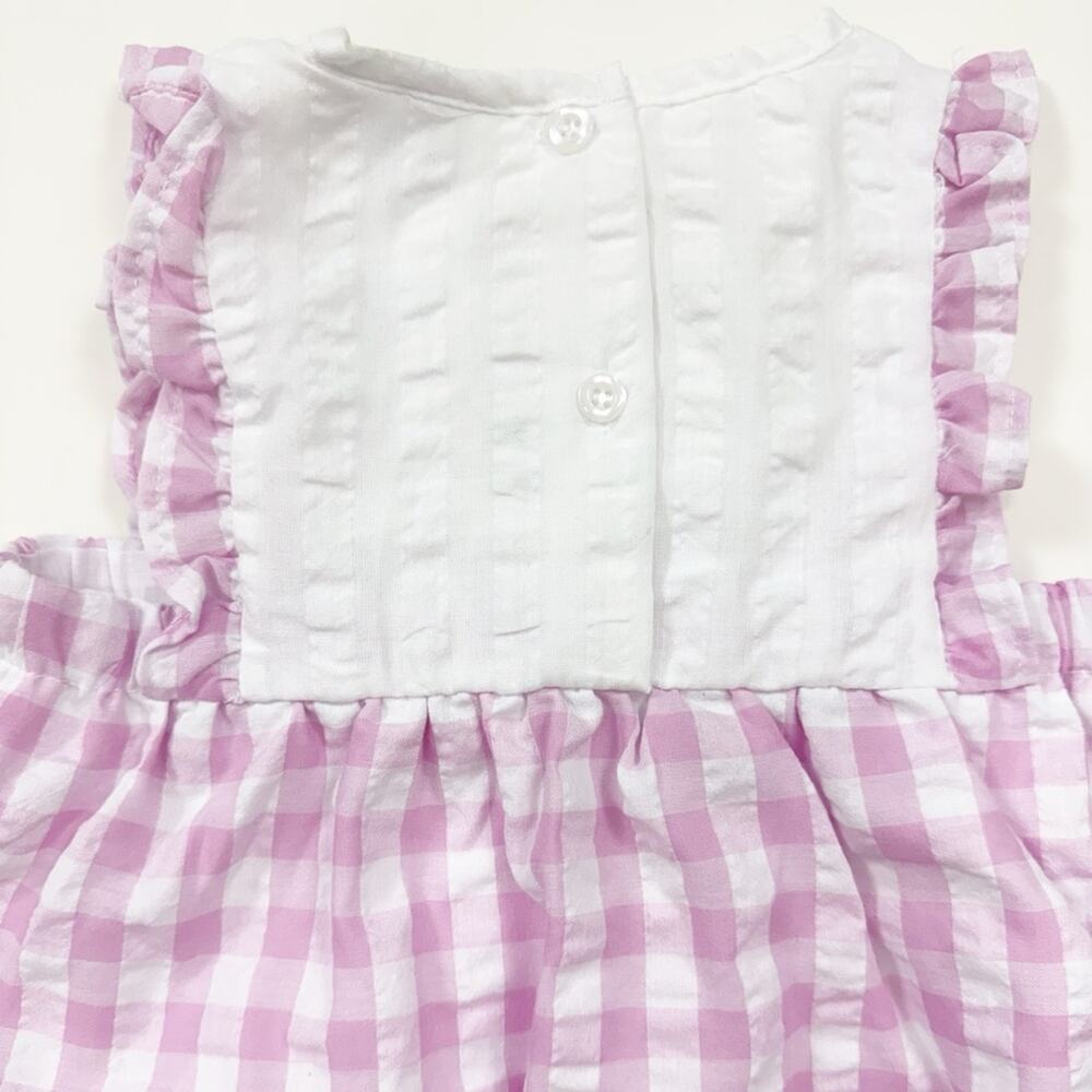 Classic Whimsy Pink Check Ruffle Bib Top - Picture 7 of 7